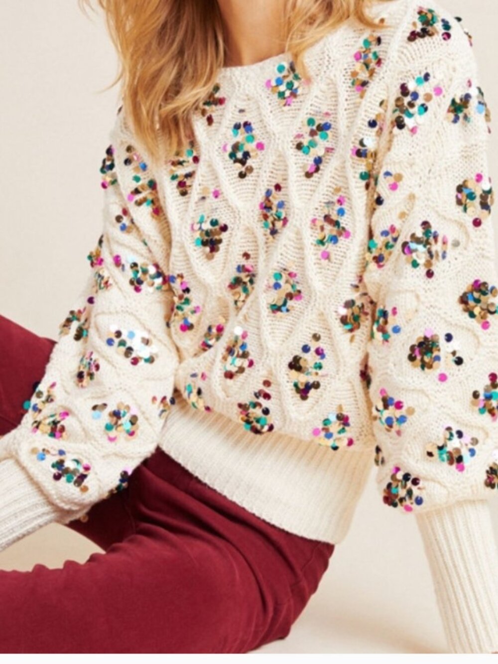 Anthropologie | Lara Sequined Sweater